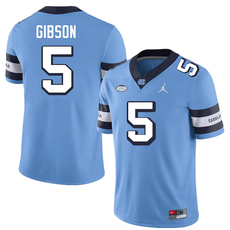 #5 Gavin Gibson North Carolina Tar Heels College Football Jersey Stitched-Retro Blue